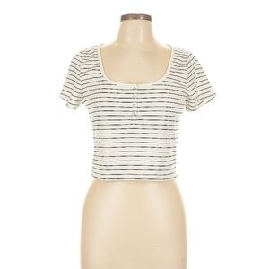 Madewell Black and White Striped Crop Top